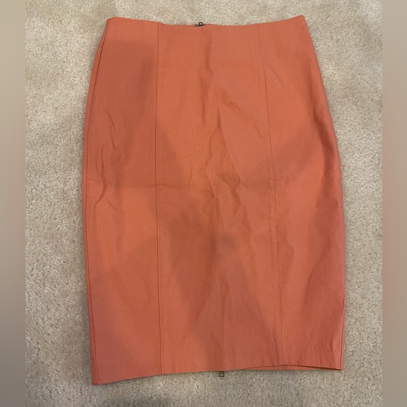 Peach Pencil Skirt with Zipper Back - Picture 1 of 4